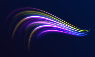 Magic moving fast speed police lines. Laser beams luminous abstract sparkling isolated on a transparent background. Abstract neon color glowing lines background.	
