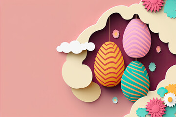 colorful easter eggs, beautiful easter festival card, colorful easter background, copy space poster, easter greeting card, easter banner