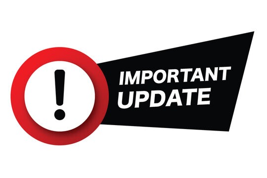 Black banner important update. Message marketing business proposal