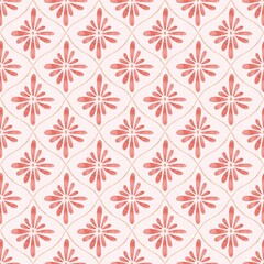 Diamond shaped seamless pattern design. Floral ornamental composition perfect for invitations, wallpaper, fabrics.