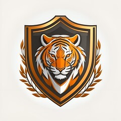 shield with a tiger in the center, generative AI