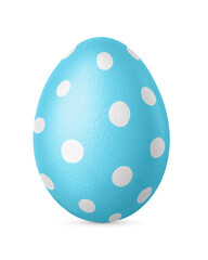 Fototapeta na wymiar Handmade blue Easter egg isolated on a white.