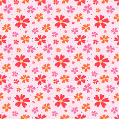 Floral seamless pattern. Spring background with blowing flowers. Vector illustration