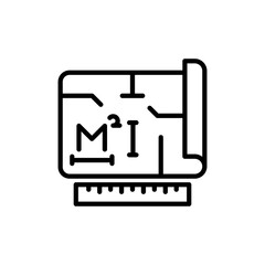 Square Meter icon in vector. Illustration