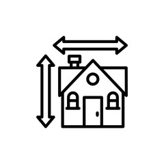 House Measurement icon in vector. Illustration