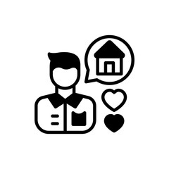 Dream House icon in vector. Illustration