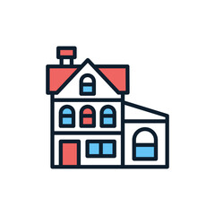 Cottage icon in vector. Illustration