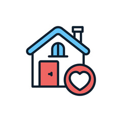 Favorite House icon in vector. Illustration