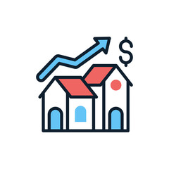 House Price Growth icon in vector. Illustration