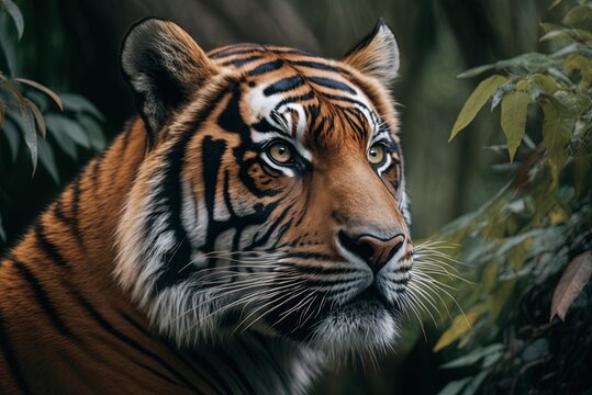 Tiger up close at the zsl whipsnade zoo in England Generative AI