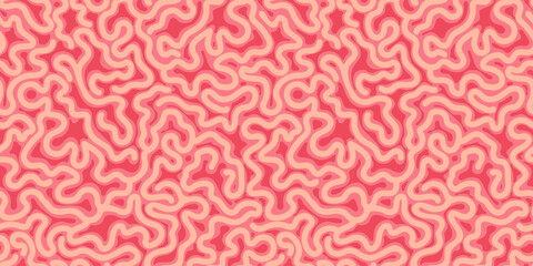  Coral reef seamless pattern. Underwater sea life ocean background vector illustration. Brain coral print textured design - 581037111