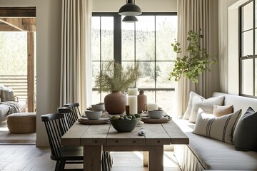 Minimalist Spring Interiors with Soft Lighting Generative AI