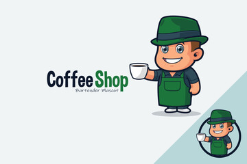 Cute Bartender Serving Cup of Coffee