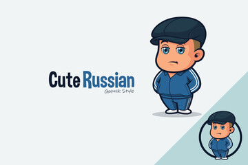 Cute Russian Kid in Tracksuits