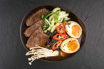 Above ground Japanese sushi food. Maki and rolls with tuna, salmon, shrimp, crab and avocado. Top view of various sushi, all you can eat menu. Rainbow sushi roll, uramaki, hosomaki and nigiri.