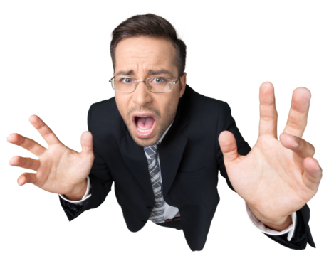 Portrait of a Scared Businessman