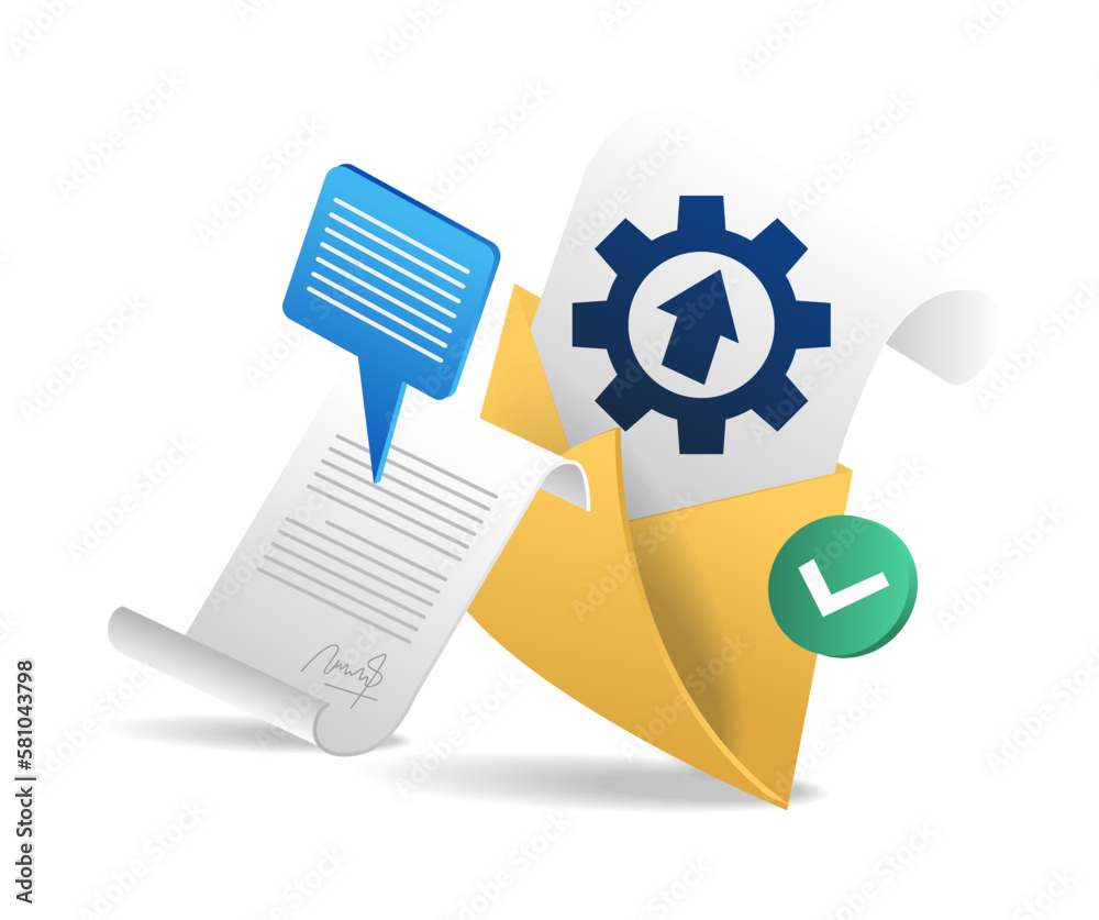 Poster isometric flat 3d illustration concept of email data sending process