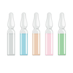 Vector cartoon image of ampoules. The concept of healthcare, medicine and health. Hospital elements for your design.