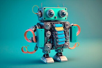 Fototapeta premium Robot de juguete, Generative Ai