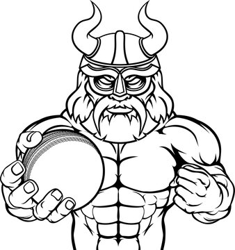Viking Cricket Sports Mascot