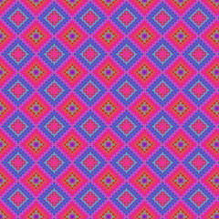 seamless pattern with red and blue shapes