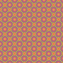 bright pattern with geometric flowers