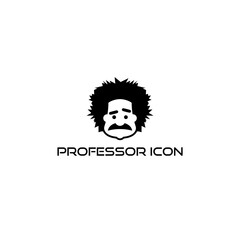 Old man logo. Professor scientist icon isolated on white background