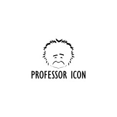 Old man logo. Professor scientist icon isolated on white background