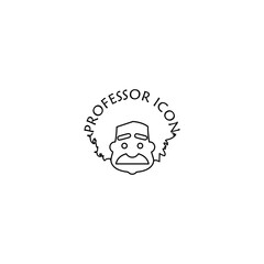 Old man logo. Professor scientist icon isolated on white background