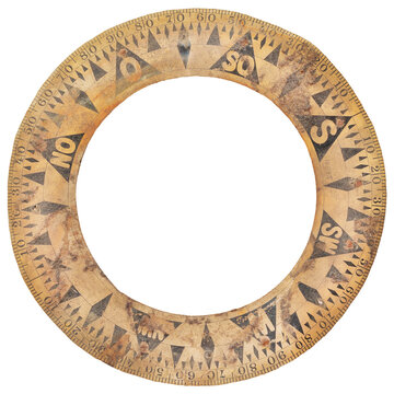 Authentic ancient ship compass paper ring used for navigation