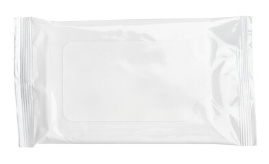 Wet wipes package with flap isolated on transparent background