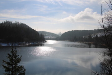 Oker dam (Okertalsperre) | Mountainbiking in the Harz National Park in wintertime | From Lonau in the southwest to Goslar in the north