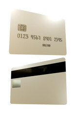 3d rendering credit card blank mockup template perspective view