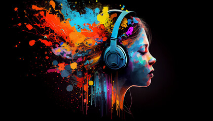 Get ready to be inspired with this colorful & creative music background illustration. This design is perfect for anyone who loves to listen to music and feel the beat.