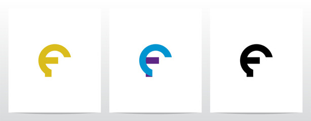 Circle Geometric Letter Logo Design F