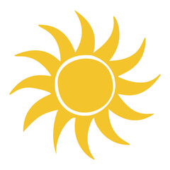 Sun icon clipart. Vector illustration flat design.