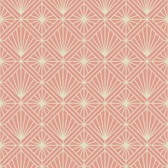 Vintage Art Deco Seamless Pattern. Line art geometric gold shapes. Modern ornaments vector illustration. Gatsby retro elegant background for fabric, wallpaper or wrapping