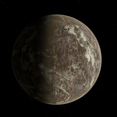 3D illustration of an exoplanet.