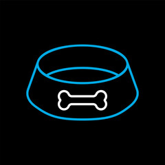 Pet dog bowl vector icon. Pet animal sign