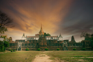 wat nakornlaung temple one of most popular traveling destination in ayutthaya wold heritage site of unesco in thailand