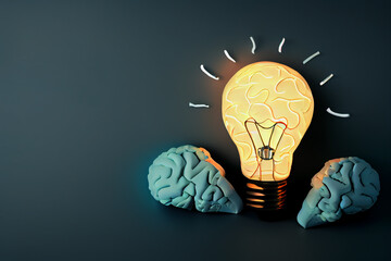 Idea and creativity concept light bulb  . AI Generate