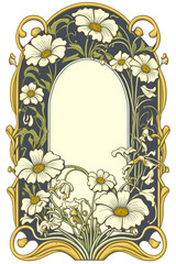 vintage items: label art nouveau - chamomile. Generative AI