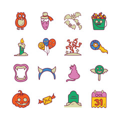 Halloween Vector Hand Draw Filled Outline icon style illustration. EPS 10 Files  Set No. 3