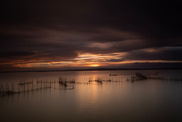 sunset over the river