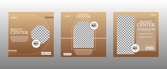 Beauty Center Social Media Post Banner Flyer Template Design, design concept of professional skin care, hair spa, hair mask, hairdresser, cosmetic sale, makeup, etc