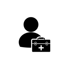 Male doctor icon isolated on transparent background