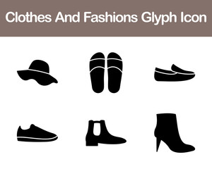 Clothes And Fashions Vector Icon Set