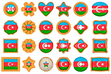 Homemade cookie with flag country Azerbaijan in tasty biscuit