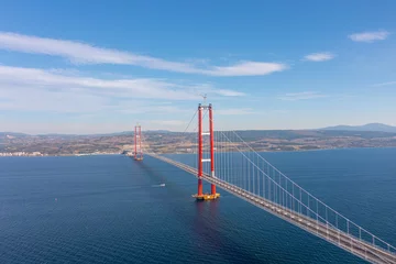 Foto op Plexiglas new bridge connecting two continents 1915 canakkale bridge (dardanelles bridge), Canakkale, Turkey © kenan