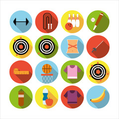 Set of flat sports icons